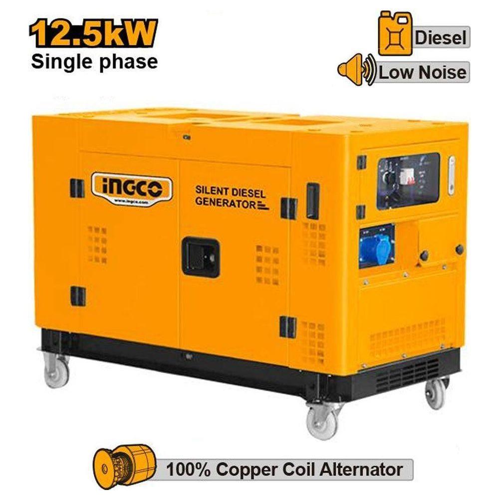 Ingco GSE125001-5P Silent Diesel Generator 12KVA - KHM Megatools Corp. Ingco GSE125001-5P Silent Diesel Generator 12KVA - KHM Megatools Corp.